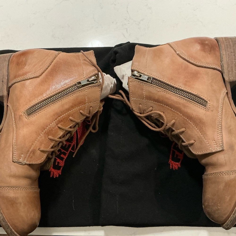 Freebird by Steven Rafter - Beige Ankle Boots with Side Zippers